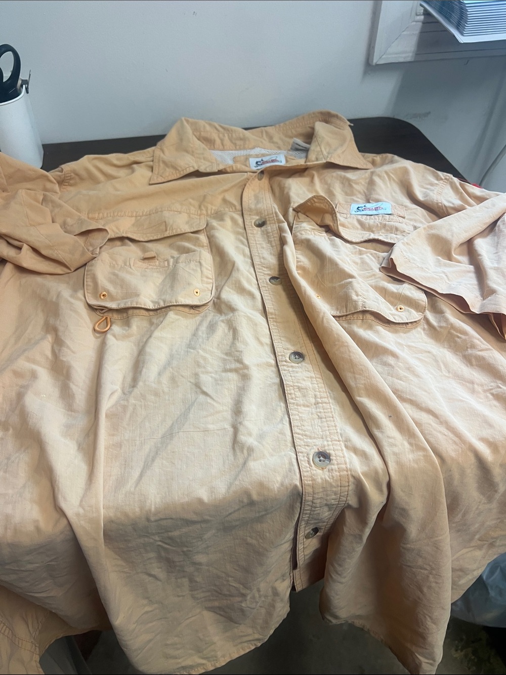 Bass Pro Shops Men's Light Peach Button-Front Vented Fishing Shirt